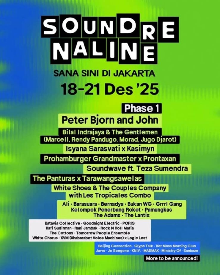 Lineup Fase Pertama Soundrenaline Sana Sini di Jakarta Resmi Diumumkan, Berikut Nama-nama Grup Band dan Artisnya