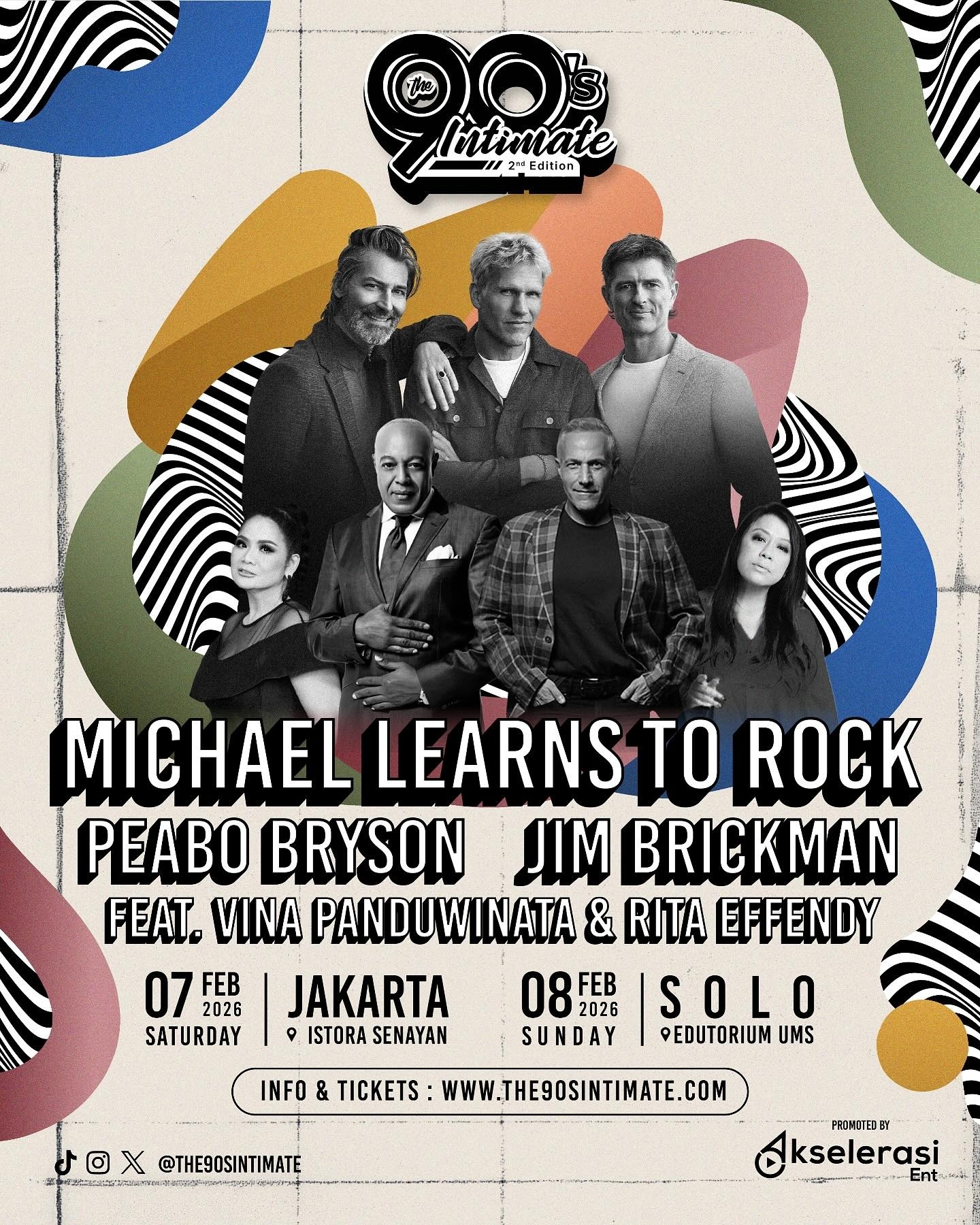 The 90’s Intimate Hadir di Jakarta dan Solo pada Februari 2026, Menampilkan Michael Learns To Rock, Peabo Bryson, dan Jim Brickman, Cek Harga Tiketnya