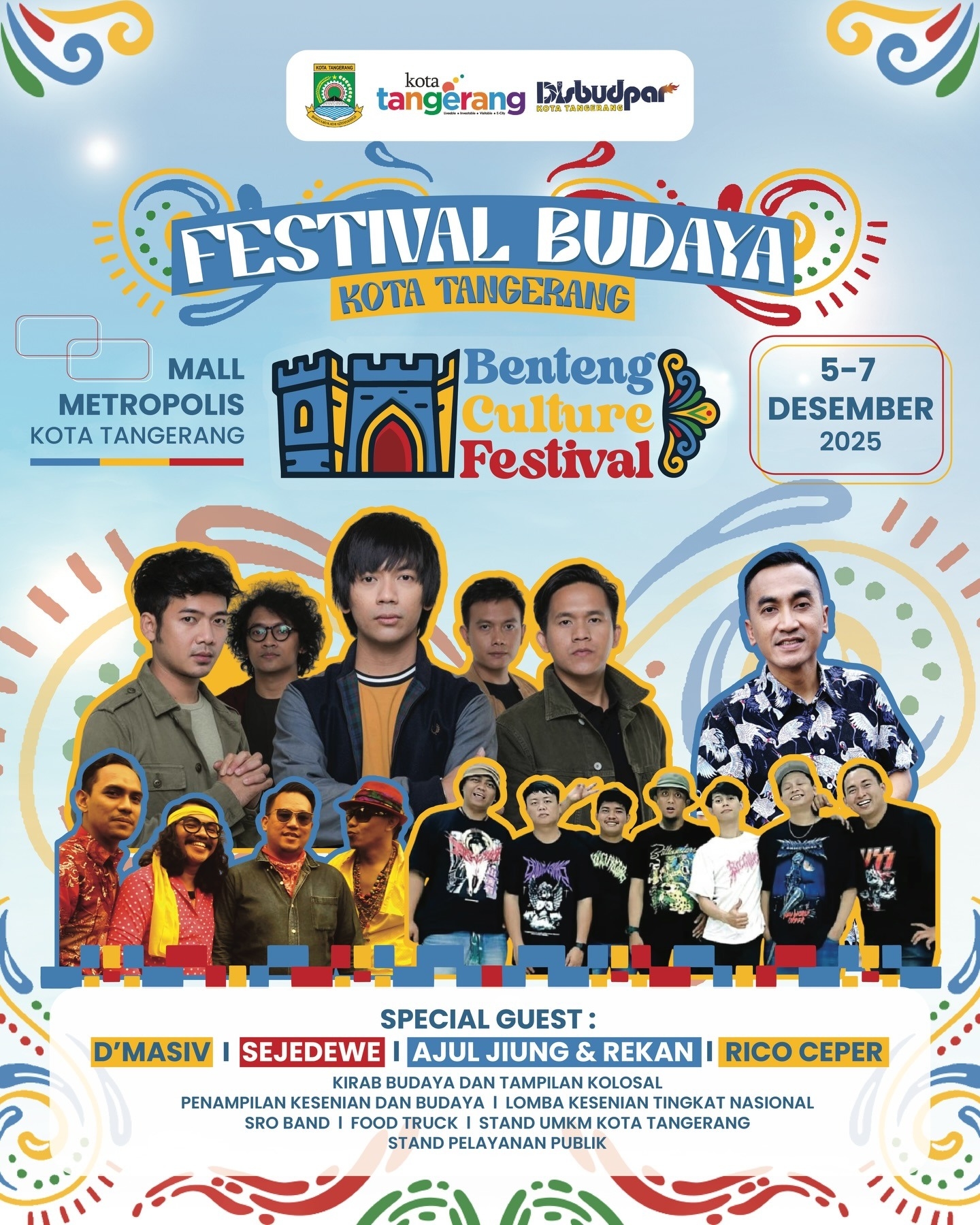 Benteng Culture Festival 2025 Hadir di Mall Metropolis Kota Tangerang pada 5-7 Desember, Dimeriahkan D’Masiv hingga Rico Ceper, Gratis!