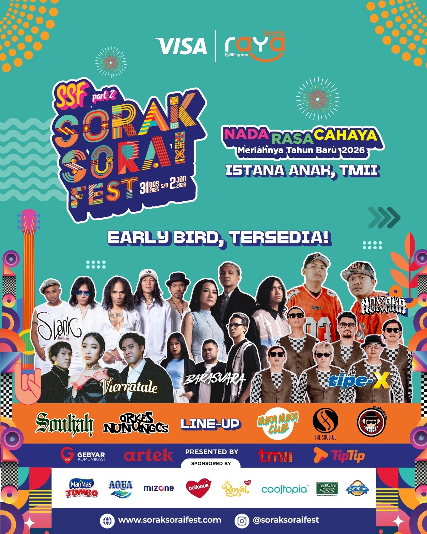Sorak Sorai Fest Part 2: Tahun Baru di TMII, Hadirkan Slank hingga NDX AKA, Simak Jadwal dan Harga Tiketnya