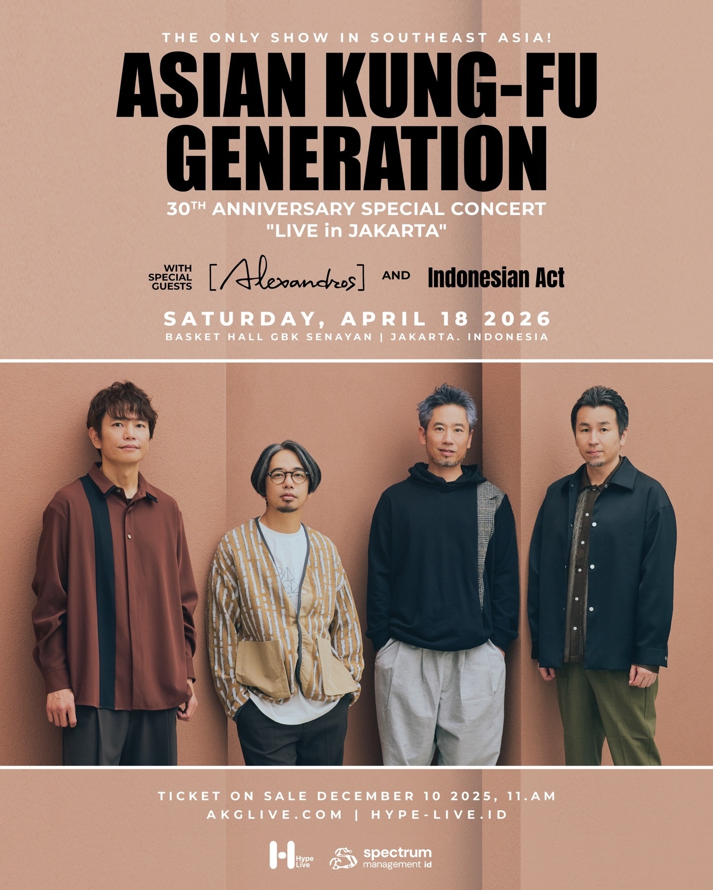 Rayakan 30 Tahun Berkarya, Asian Kung-Fu Generation Gelar Konser Spesial di Jakarta pada April 2026, Cek Harga Tiketnya di Sini!