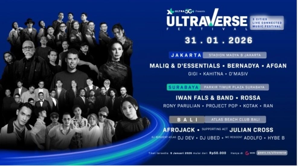 Jangan Lupa! Ultraverse Festival 2026 di Stadion Madya Senayan Akhir Bulan Ini, Tampilkan GIGI, Kahitna, Afgan, Bernadya, hingga D’Masiv